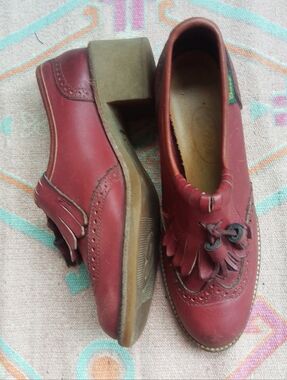 Vintage Bass Spectator Oxford Leather Heeled Shoes
